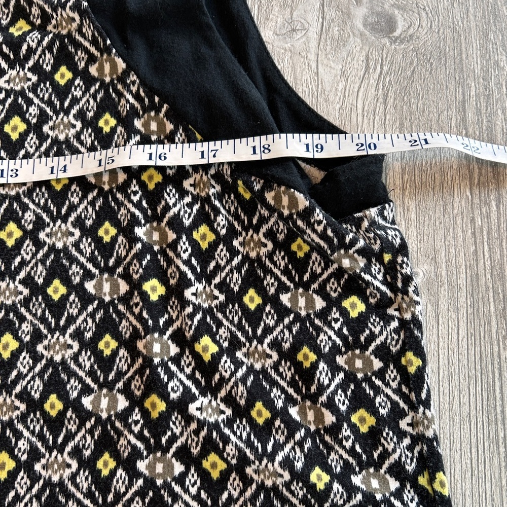 J. Jill Sheath Dress Knee Length Black White & Yellow Pattern Round Neck Large. - Picture 8 of 11
